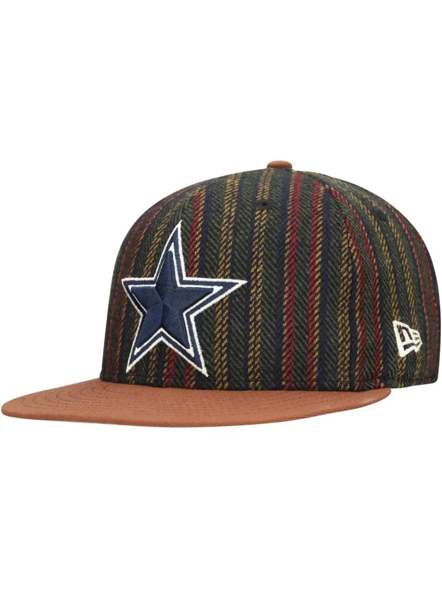 New Era Мужская винтажная бейсболка 59FIFTY с рисунком «елочка» и коричнево-бежевого цвета с — изображение 4 из 5