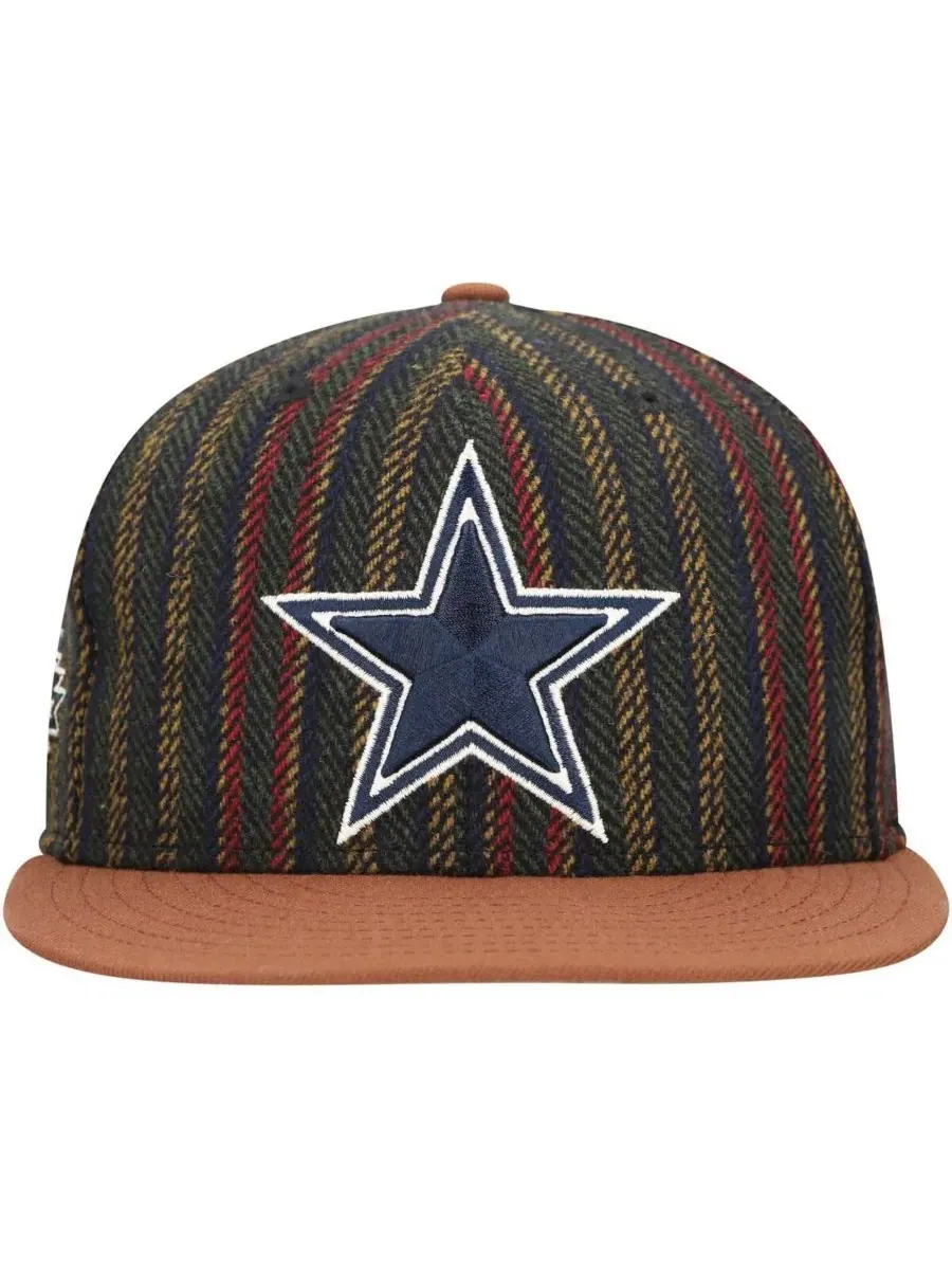 New Era Мужская винтажная бейсболка 59FIFTY с рисунком «елочка» и коричнево-бежевого цвета с — изображение 5 из 5