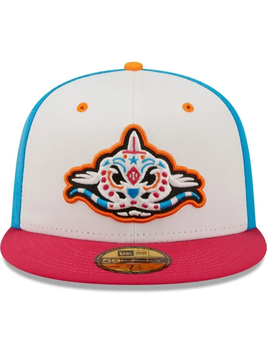 New Era Мужская белая, коралловая шляпа Pescados de Carolina Copa De La Diversion 59FIFTY — изображение 3 из 5, белый