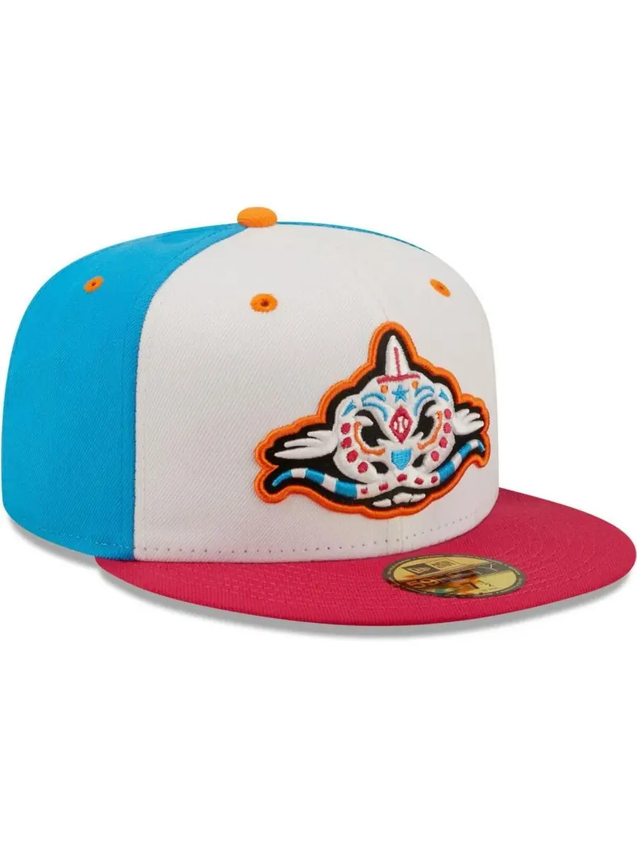 New Era Мужская белая, коралловая шляпа Pescados de Carolina Copa De La Diversion 59FIFTY — изображение 4 из 5, белый