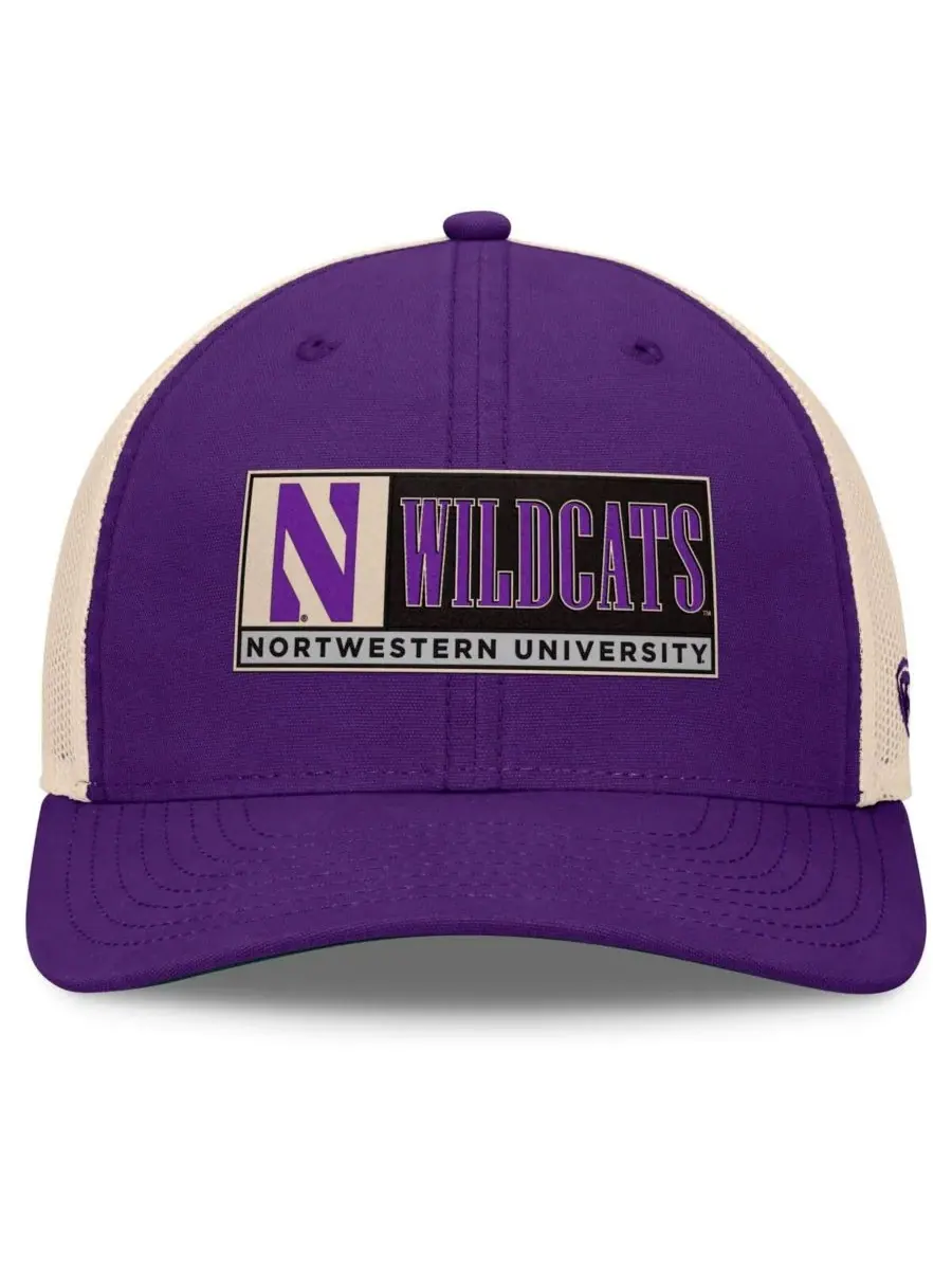 Top of the World Мужская регулируемая кепка-тракер Bennett с логотипом команды Northwestern Wildcats — изображение 2 из 4