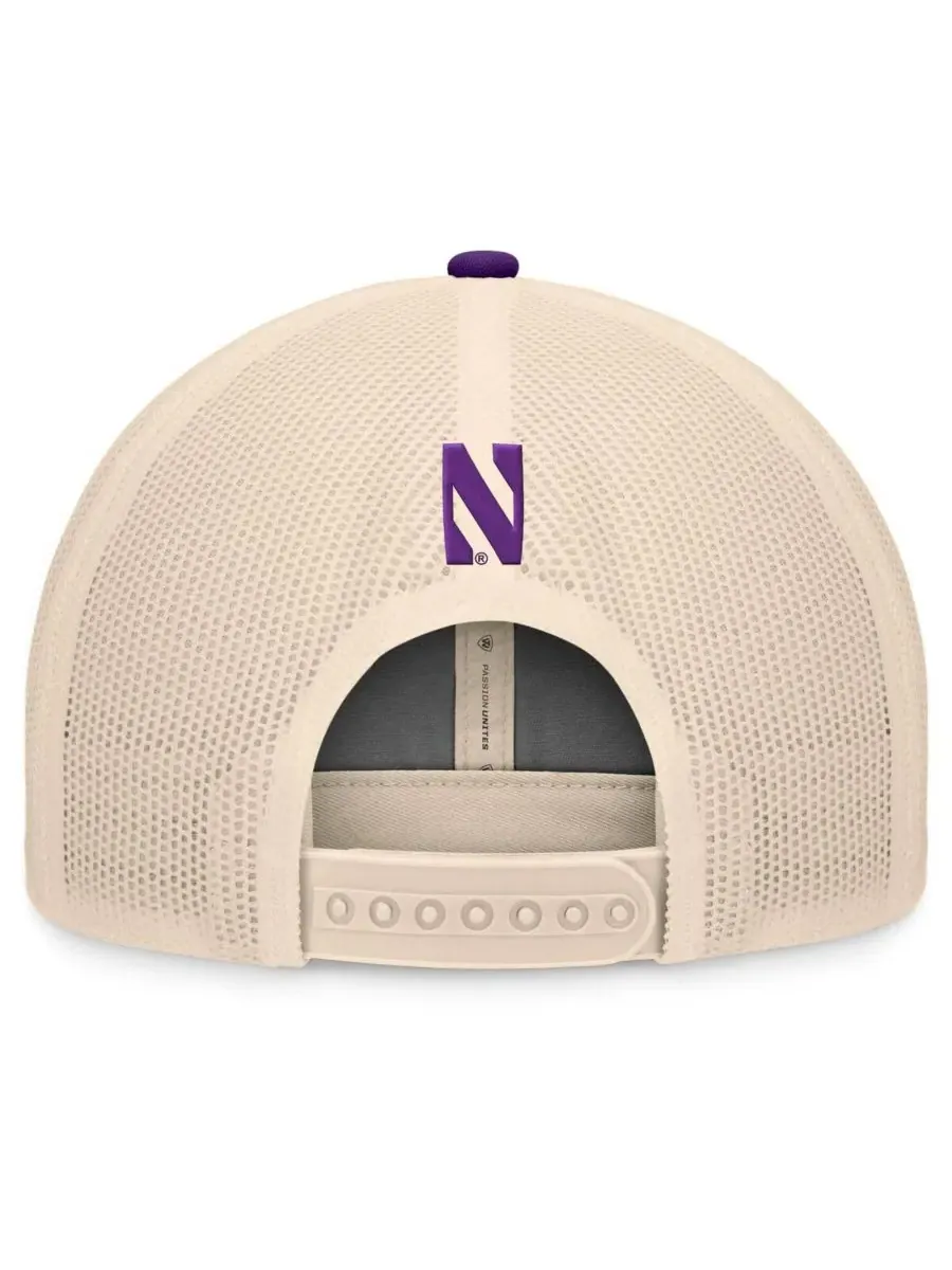 Top of the World Мужская регулируемая кепка-тракер Bennett с логотипом команды Northwestern Wildcats — изображение 4 из 4