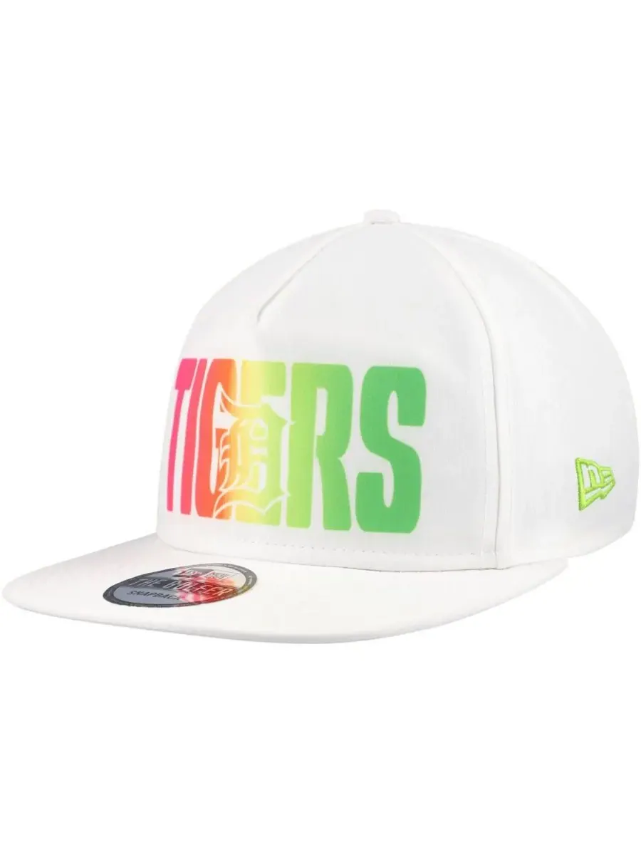 New Era Мужская белая бейсболка Detroit Tigers Spring Spectrum Golfer Snapback