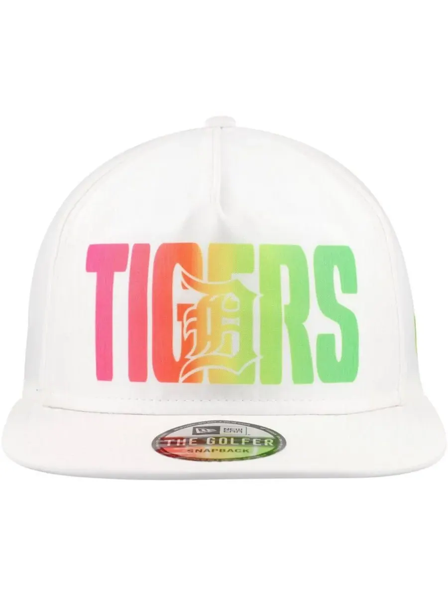 New Era Мужская белая бейсболка Detroit Tigers Spring Spectrum Golfer Snapback — изображение 3 из 4, белый
