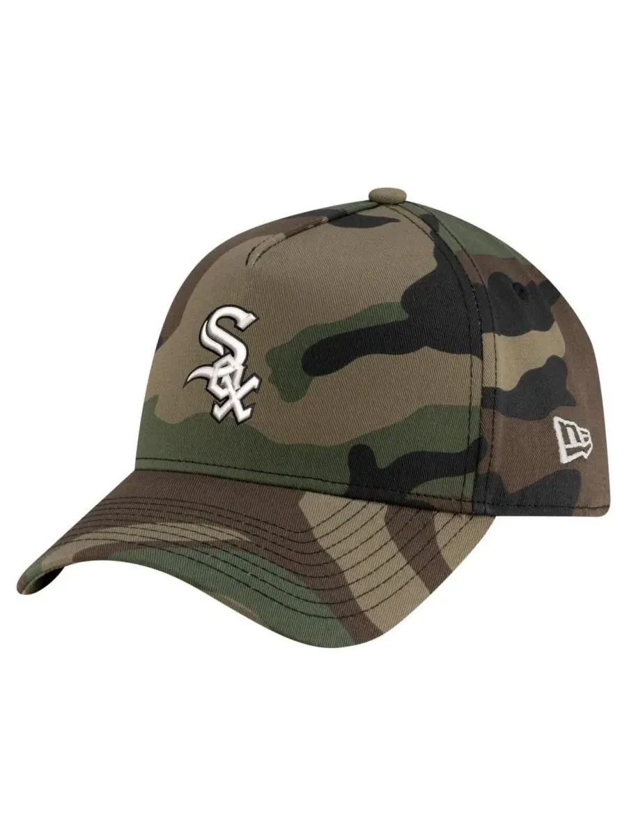 New Era Мужская камуфляжная бейсболка Chicago White Sox Woodland Team Pop 9FORTY A-Frame с