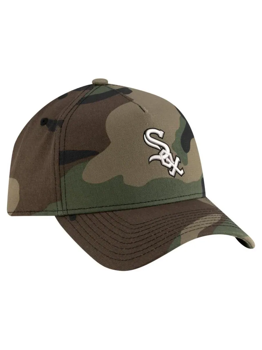 New Era Мужская камуфляжная бейсболка Chicago White Sox Woodland Team Pop 9FORTY A-Frame с — изображение 4 из 5