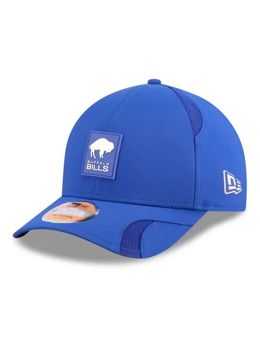 Мужская бейсболка Royal Buffalo Bills 2025 Sideline Throwback M-Crown 9FORTY с регулируемой