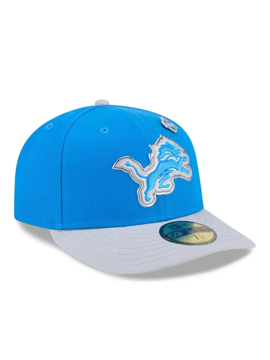 Кепка с высокой тульей и изогнутым козырьком Detroit Lions 2026 NFL Draft New Era — изображение 3 из 5, синий серебристый