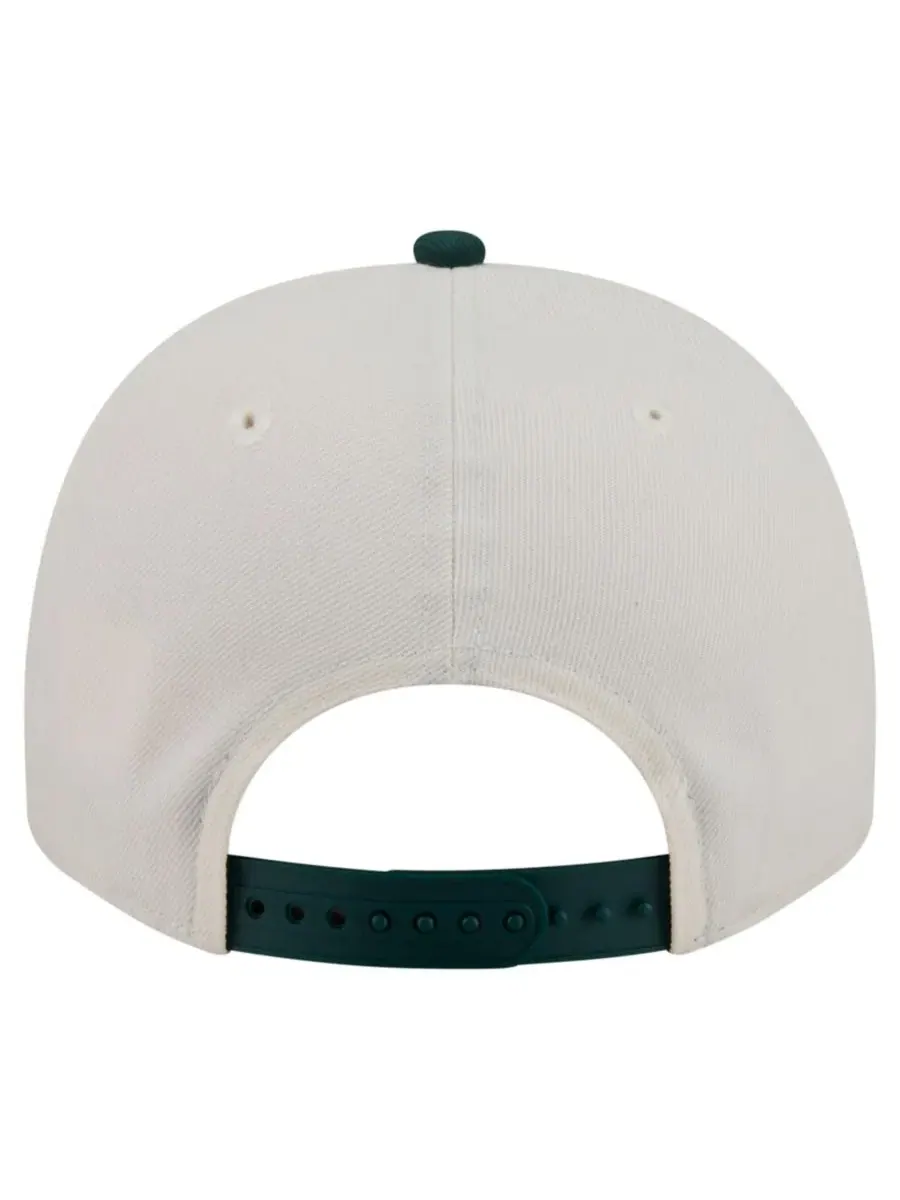 Кепка-снапбек с высокой тульей и вышивкой Chrome A-Frame 9FIFTY New Era — изображение 4 из 5, кремовый темный зеленый