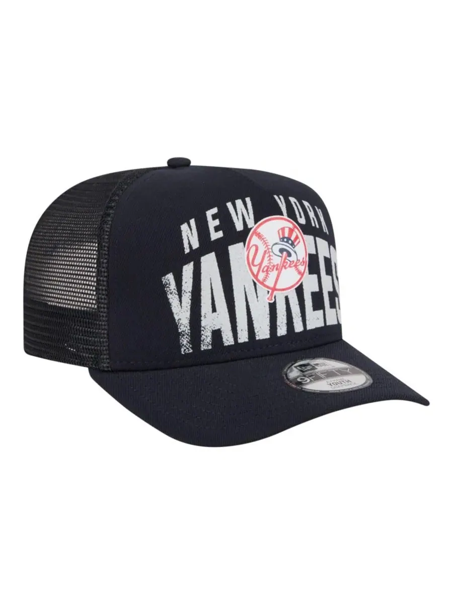 Кепка-снэпбек с принтом, модель Logo Fade A-Frame 9FIFTY New Era — изображение 4 из 5, темно-синий