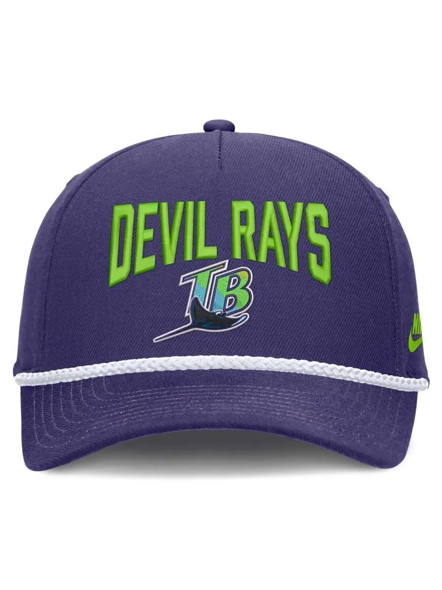 Кепка Nike Cooperstown Rise с регулируемым размером, Tampa Bay Rays — изображение 2 из 4, фиолетовый