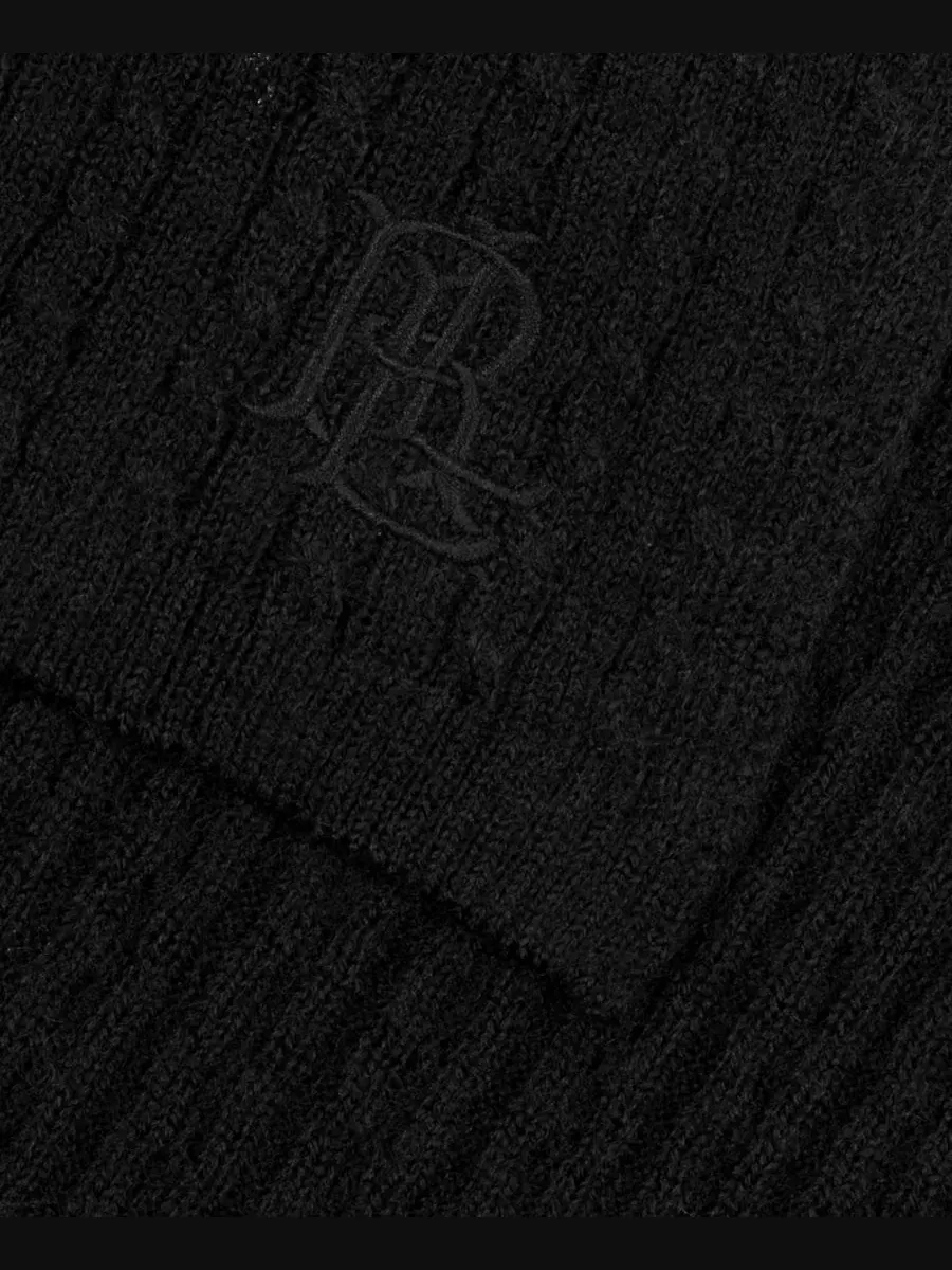Палантин из мериносовой шерсти Baby Cable Knit Lauren Ralph Lauren — изображение 4 из 4, черный