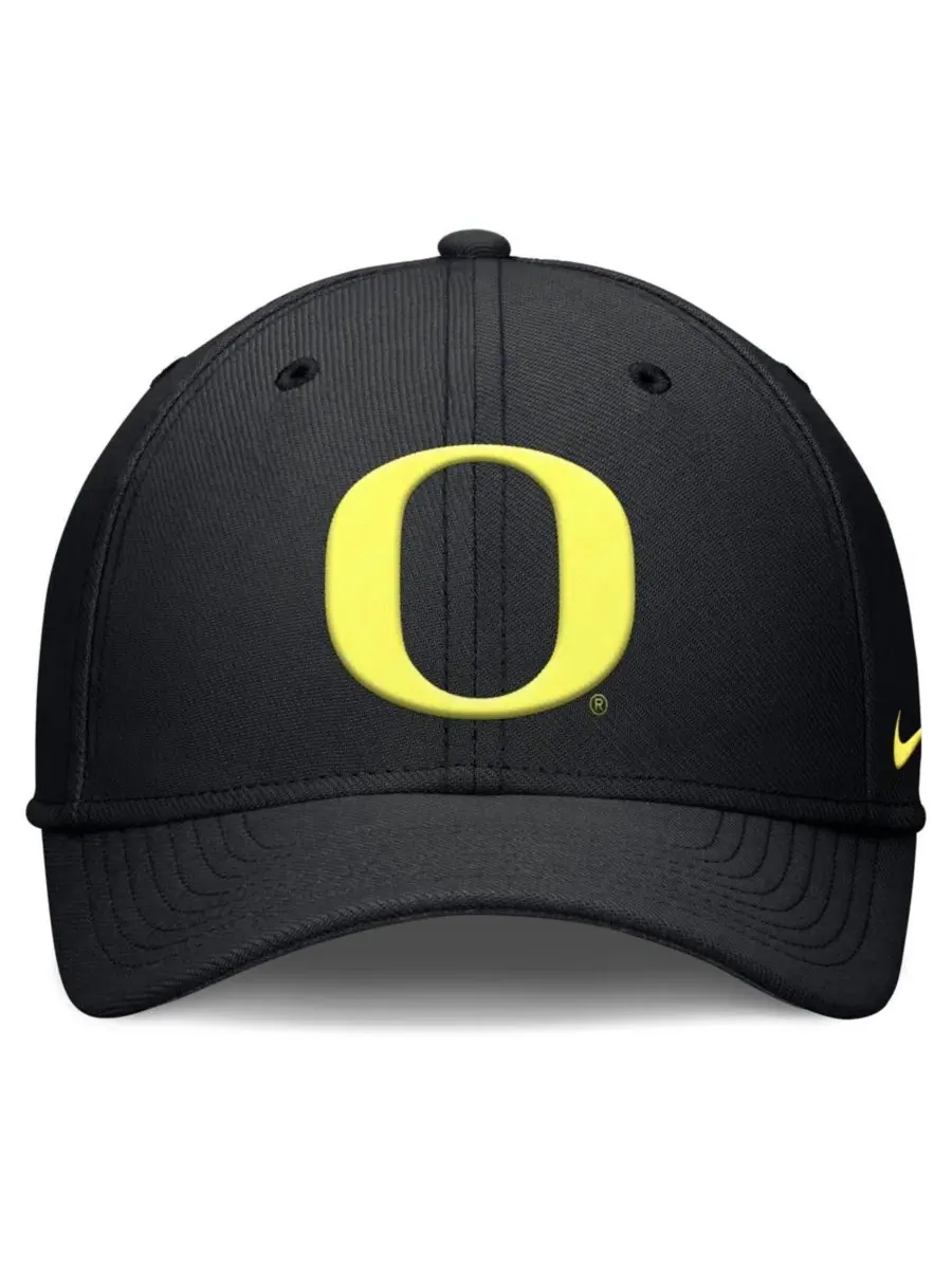 Кепка с вышивкой Oregon Ducks Rise SwooshFlex Dri-FIT Nike — изображение 2 из 4, черный