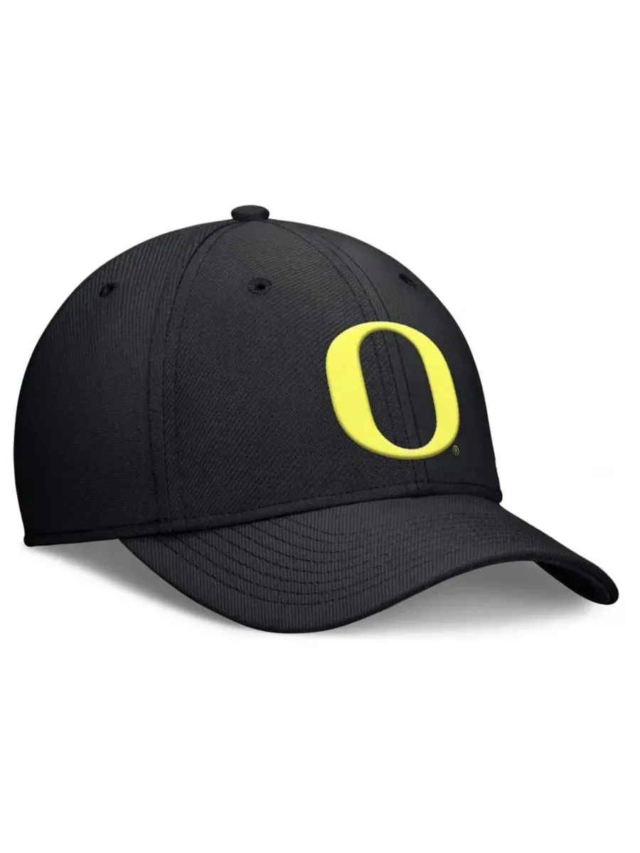 Кепка с вышивкой Oregon Ducks Rise SwooshFlex Dri-FIT Nike — изображение 3 из 4, черный