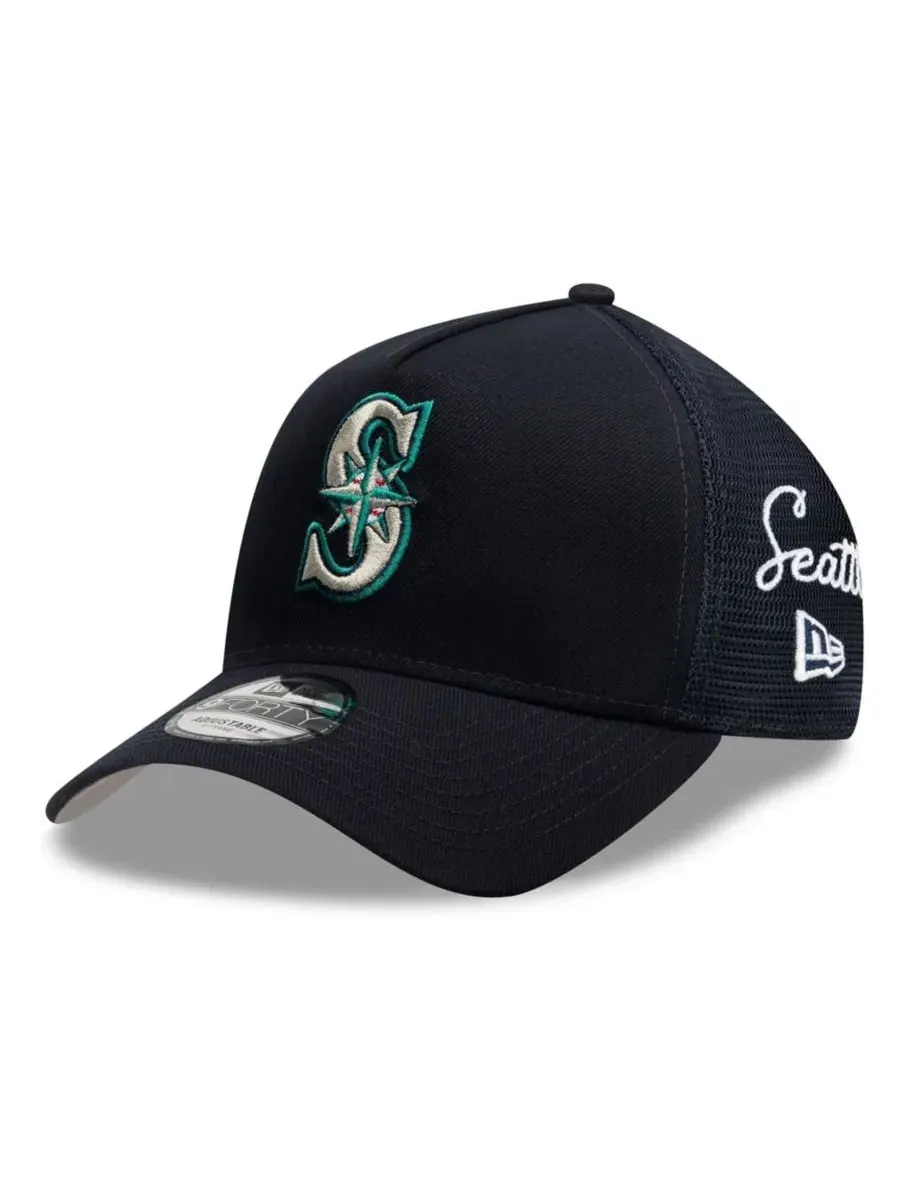 Кепка-тракер с вышитым логотипом Seattle Mariners, модель Side Script 9FORTY A-Frame New Era