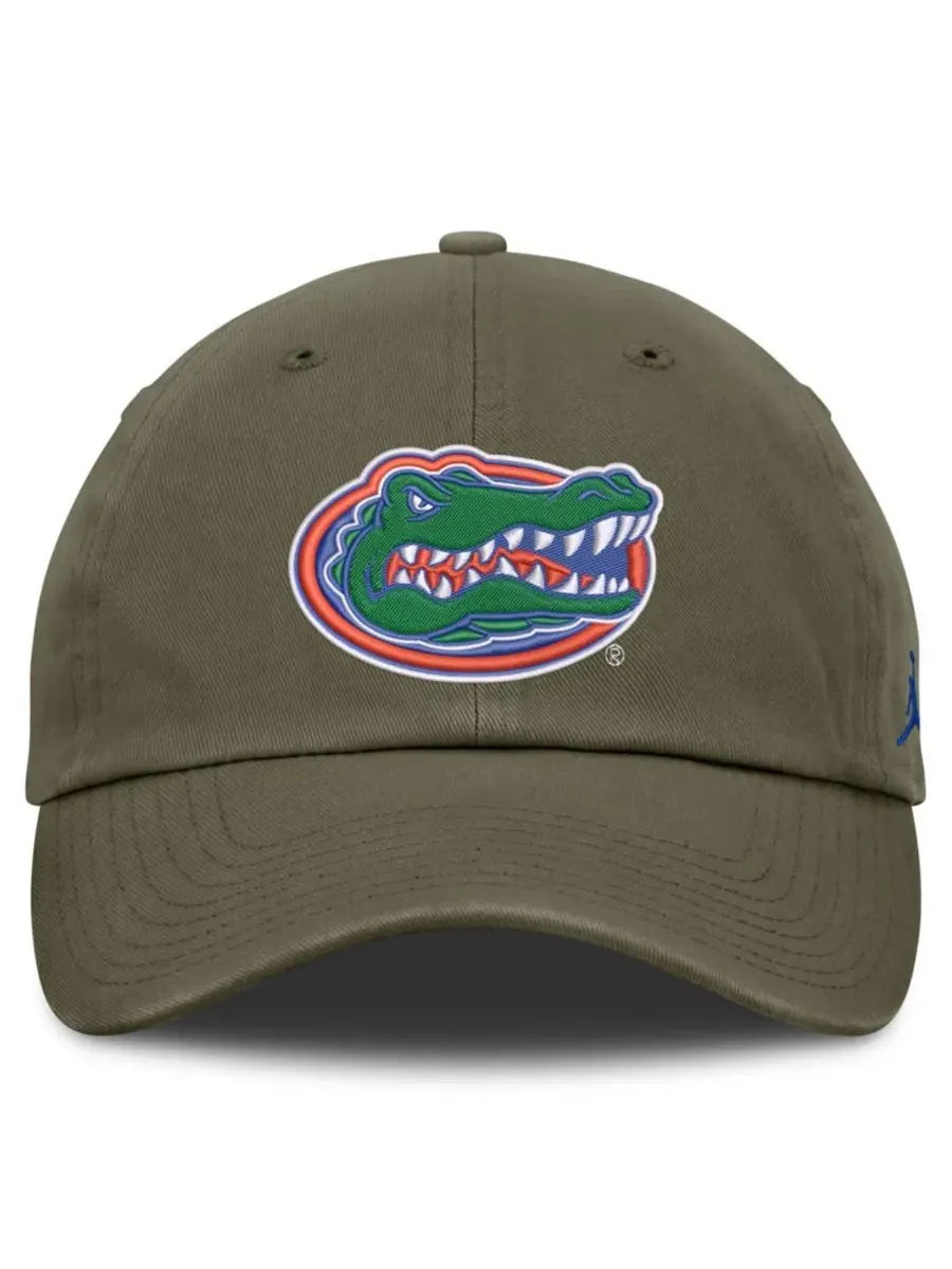 Бейсболка с вышитым логотипом Florida Gators, модель Primetime Club Jordan — изображение 2 из 4, оливковый