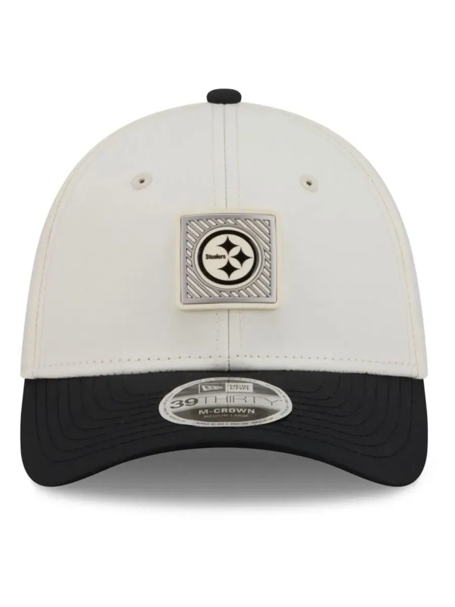 Бейсболка из полиэстера с козырьком, модель 39THIRTY Flex Hat New Era — изображение 2 из 5, кремовый черный