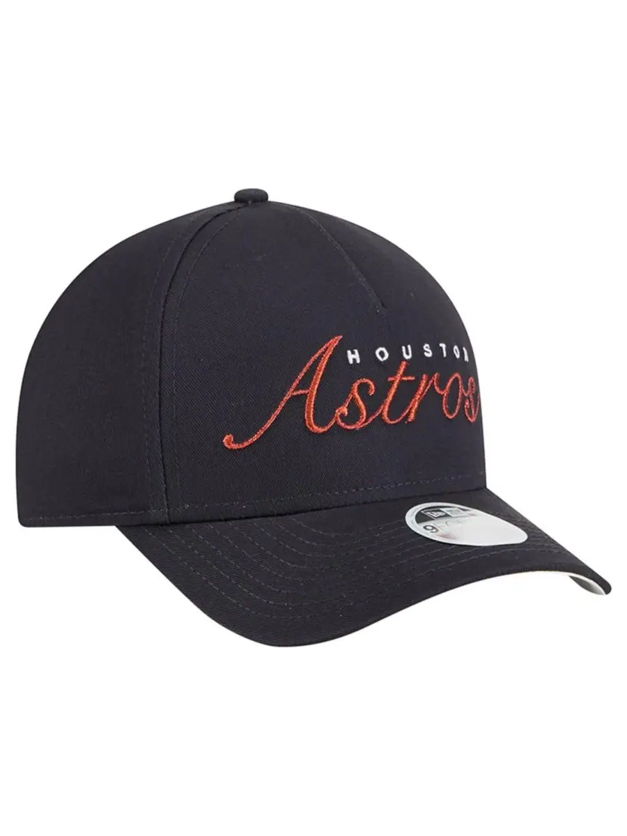 Кепка женская Navy Houston Astros Metallic A-Frame 9FORTY Adjustable Hat New Era — изображение 3 из 5, темно-синий