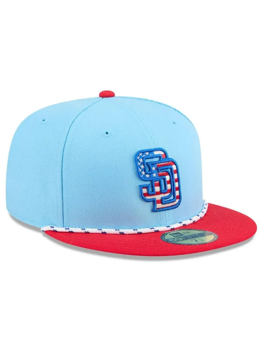 New Era Мужская светло-голубая/красная бейсболка San Diego Padres 2025 Fourth of July 59FIFTY — изображение 3 из 4