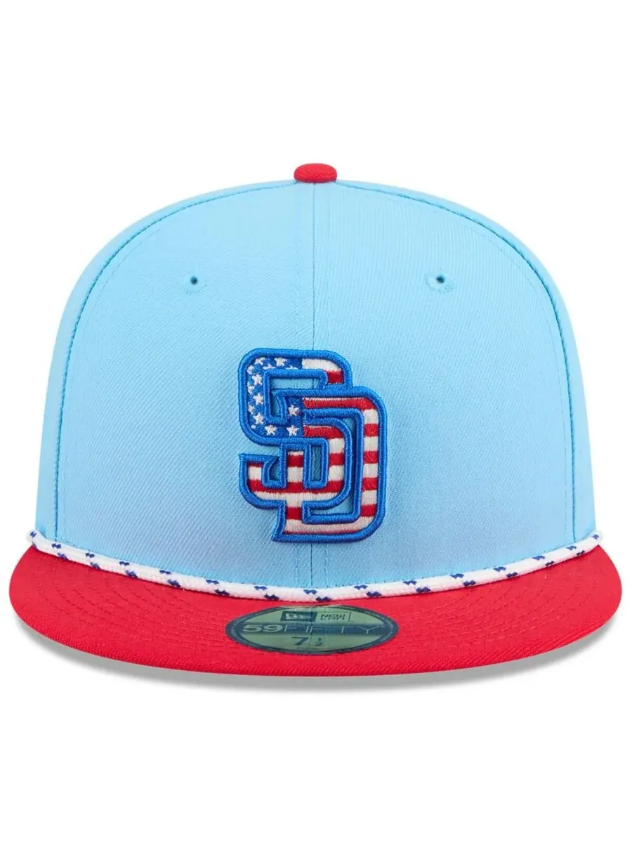 New Era Мужская светло-голубая/красная бейсболка San Diego Padres 2025 Fourth of July 59FIFTY — изображение 4 из 4