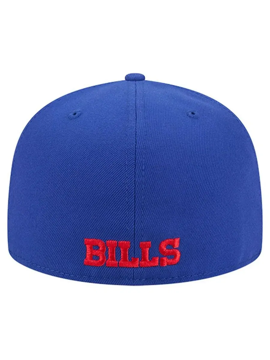 Мужская бейсболка Royal Buffalo Bills Overlap Wordmark 59FIFTY Fitted Hat New Era — изображение 3 из 5, королевский