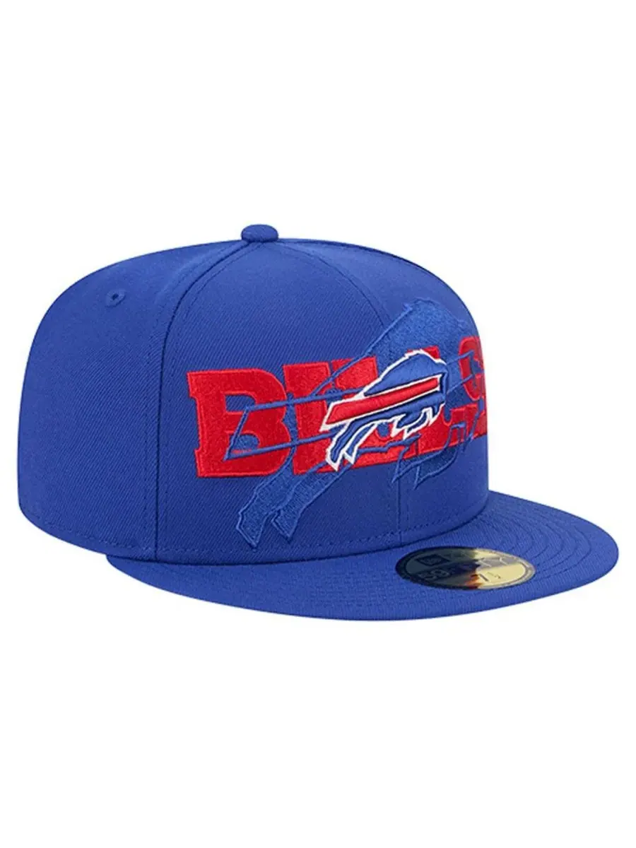 Мужская бейсболка Royal Buffalo Bills Overlap Wordmark 59FIFTY Fitted Hat New Era — изображение 4 из 5, королевский