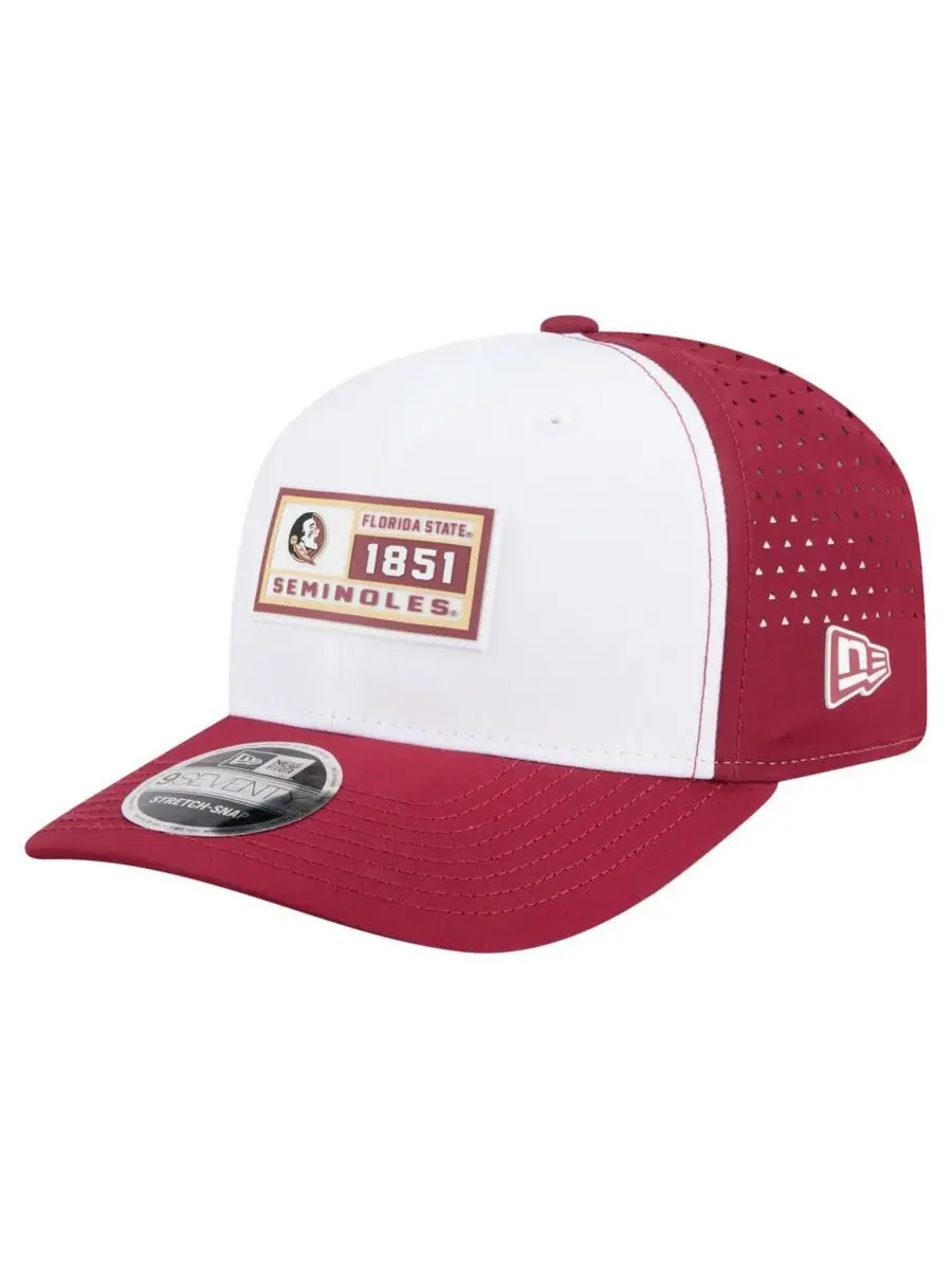 New Era Мужская белая/гранатовая бейсболка Florida State Seminoles с перфорированной нашивкой