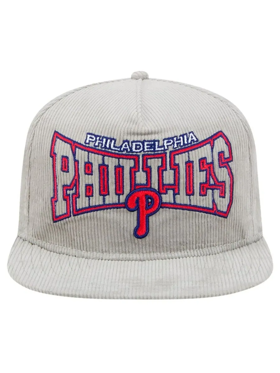 New Era Мужская серая вельветовая кепка-бейсболка Philadelphia Phillies с регулируемой застежкой — изображение 2 из 4, серый