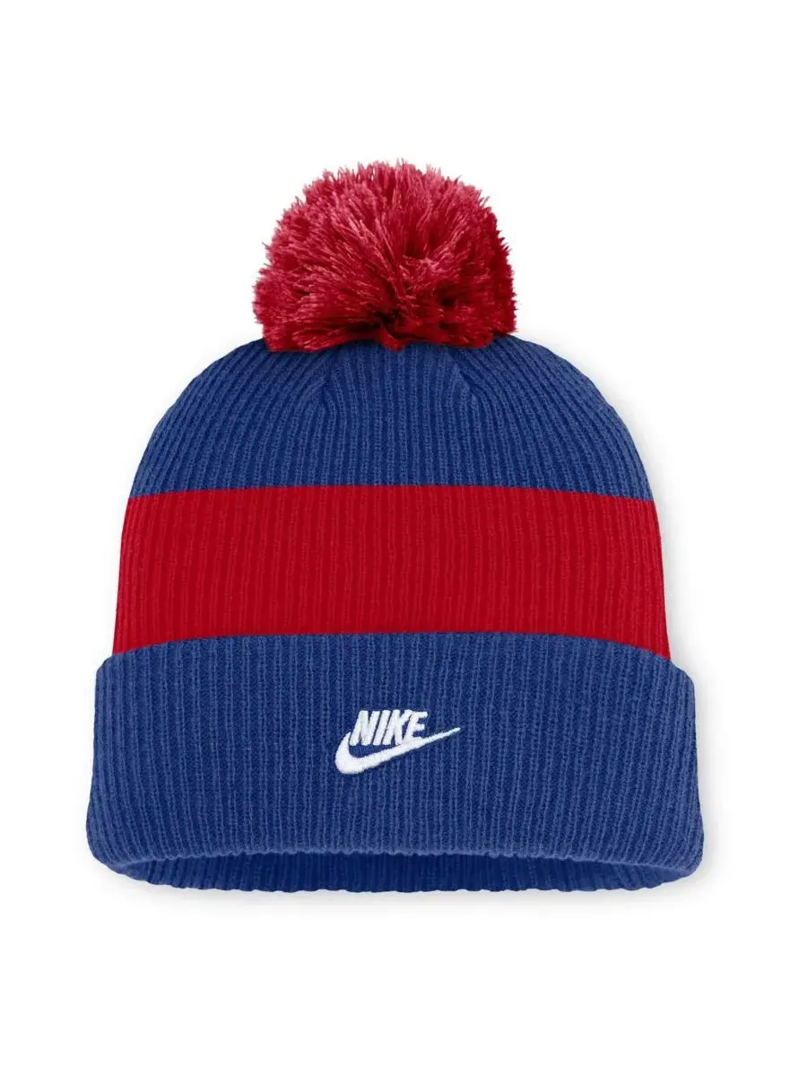 Nike Мужская вязаная шапка Chicago Cubs Cooperstown Collection Peak Standard с отворотом и помпоном — изображение 2 из 2