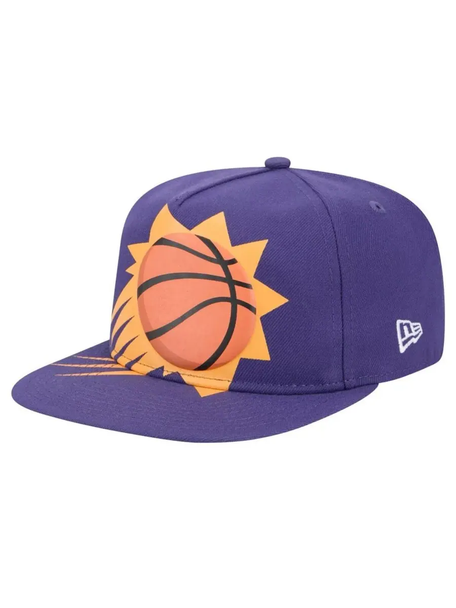 New Era Мужская фиолетовая бейсболка-снепбек Phoenix Suns с объемным принтом и логотипом