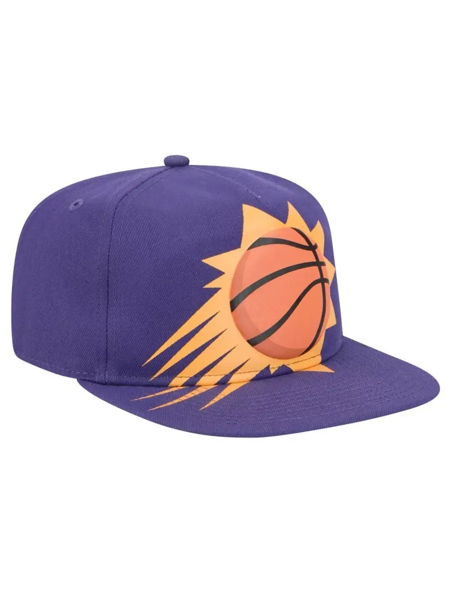 New Era Мужская фиолетовая бейсболка-снепбек Phoenix Suns с объемным принтом и логотипом — изображение 4 из 5, фиолетовый