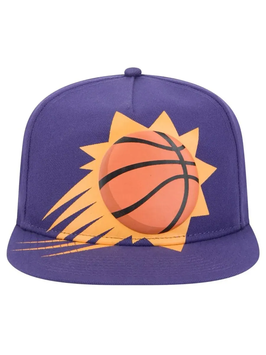 New Era Мужская фиолетовая бейсболка-снепбек Phoenix Suns с объемным принтом и логотипом — изображение 5 из 5, фиолетовый