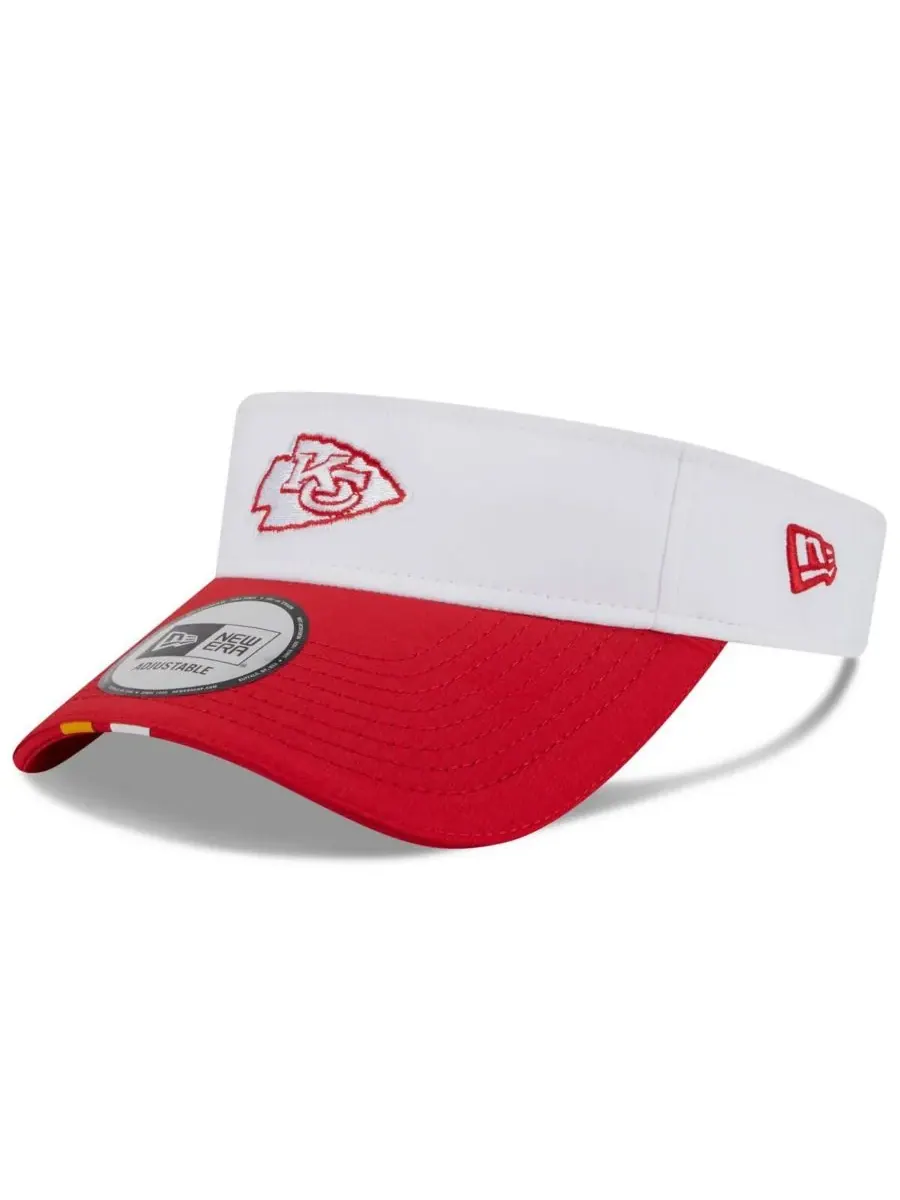 New Era Мужская бело-красная кепка с регулируемым козырьком Kansas City Chiefs для тренировочного