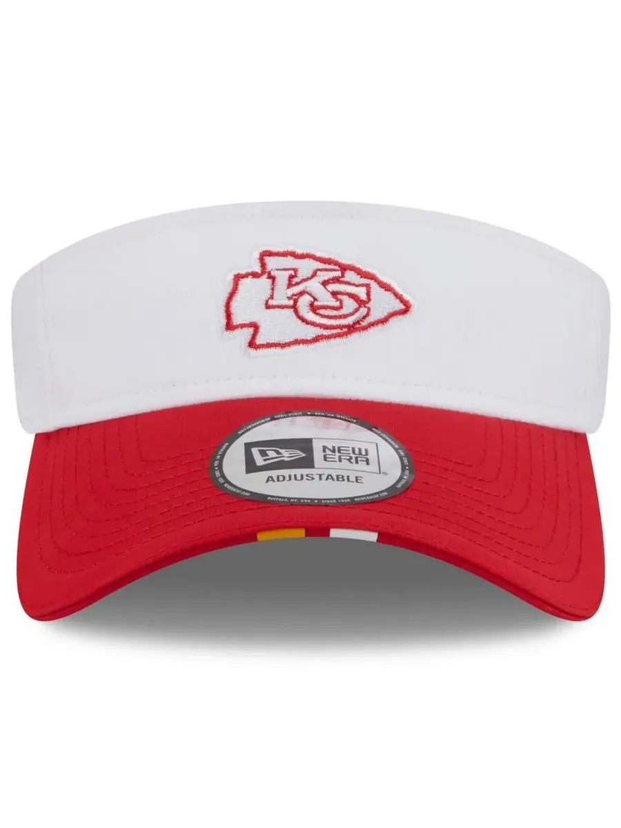 New Era Мужская бело-красная кепка с регулируемым козырьком Kansas City Chiefs для тренировочного — изображение 2 из 4