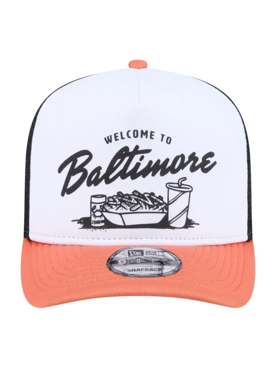 Кепка-снапбек с принтом Baltimore Orioles Foodie New Era — изображение 5 из 5, белый оранжевый