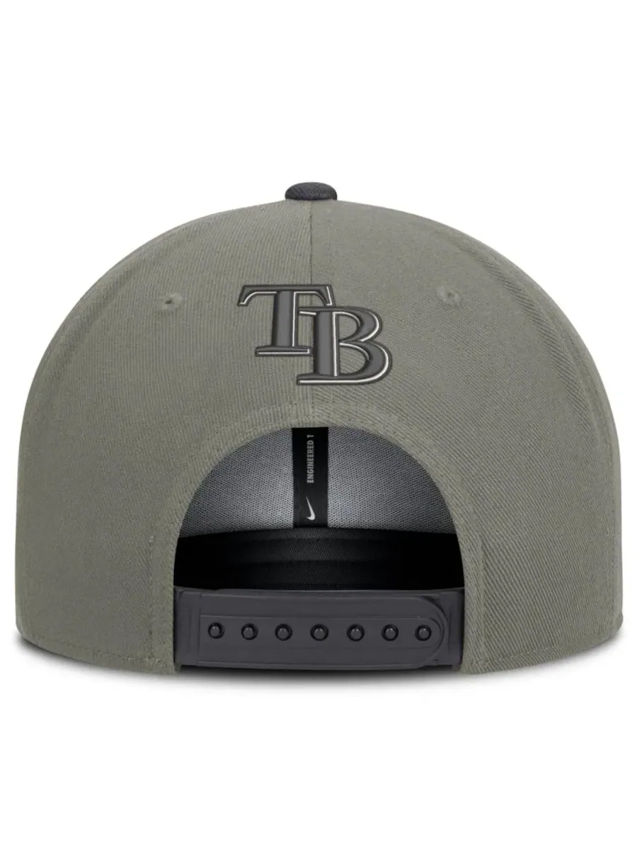 Кепка-снапбек с высокой тульей, плоским козырьком, модель Tampa Bay Rays Pro Dri-FIT Nike — изображение 4 из 5, серый