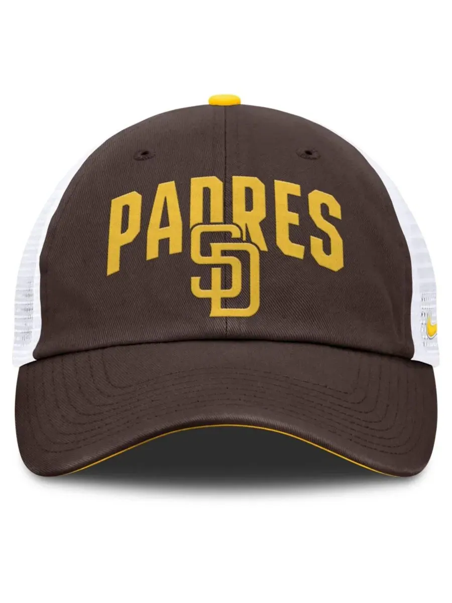 Кепка-тракер с вышитым логотипом San Diego Padres Nike — изображение 2 из 5, коричневый белый