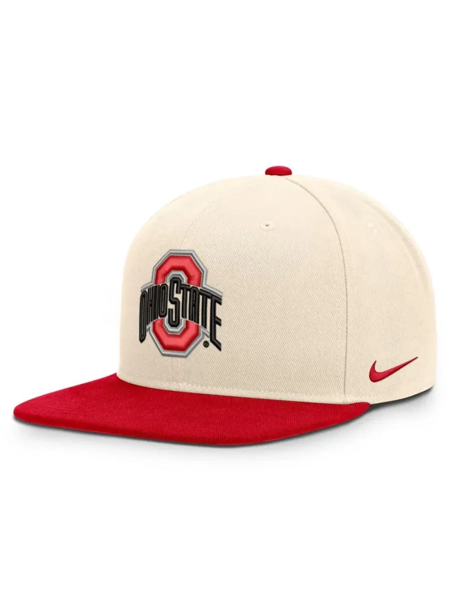 Бейсболка с высокой тульей Ohio State Buckeyes Campus Prep Nike, Natural Scarlet
