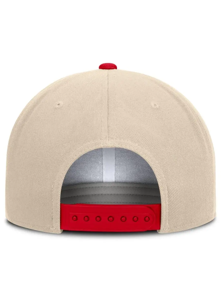 Бейсболка с высокой тульей Ohio State Buckeyes Campus Prep Nike, Natural Scarlet — изображение 4 из 4, красный