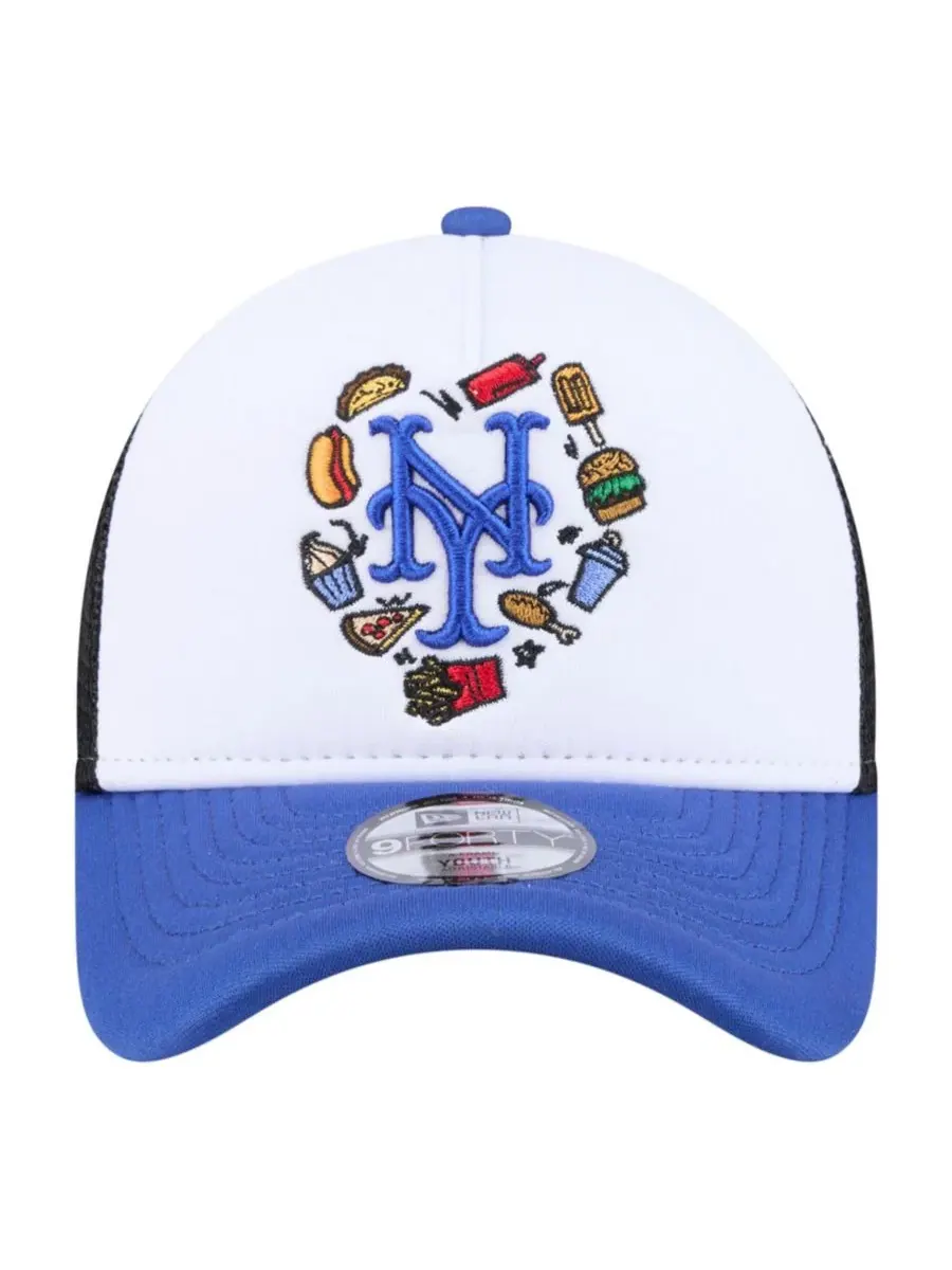 Кепка-тракер с вышивкой New Era New York Mets Food A-Frame 9FORTY — изображение 4 из 5, белый