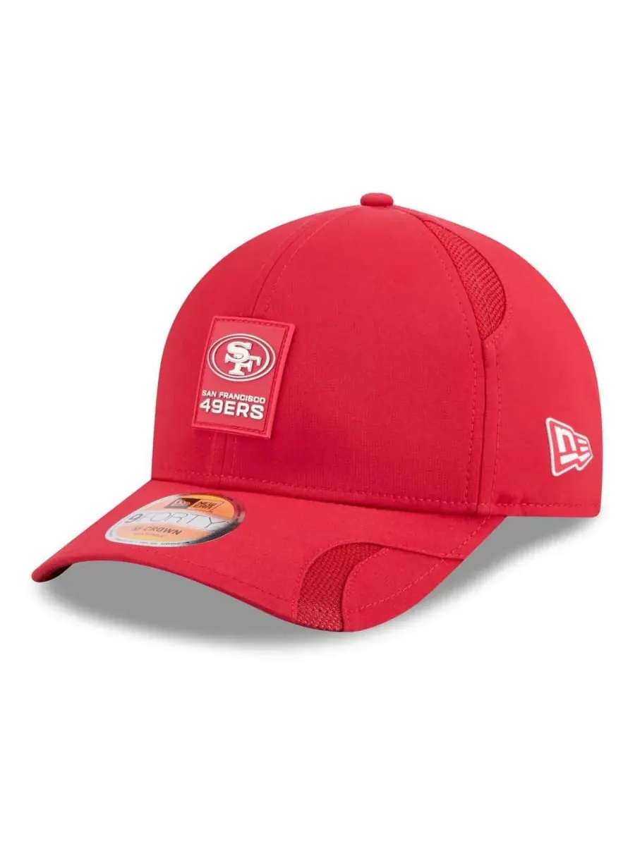 Мужская алая кепка San Francisco 49ers 2025 Sideline M-Crown 9FORTY с регулируемой застежкой New Era