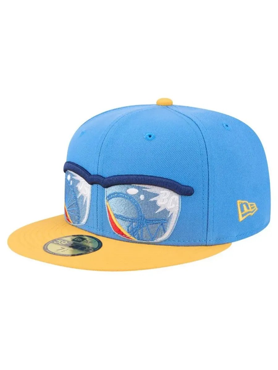 New Era Мужская сине-желтая бейсболка Jersey Shore BlueClaws из аутентичной коллекции 59FIFTY