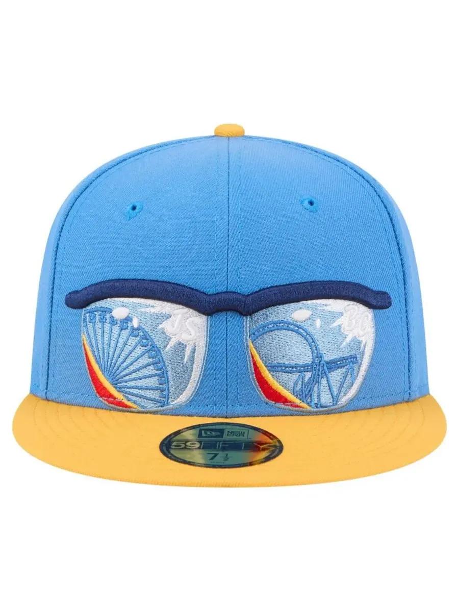New Era Мужская сине-желтая бейсболка Jersey Shore BlueClaws из аутентичной коллекции 59FIFTY — изображение 2 из 4