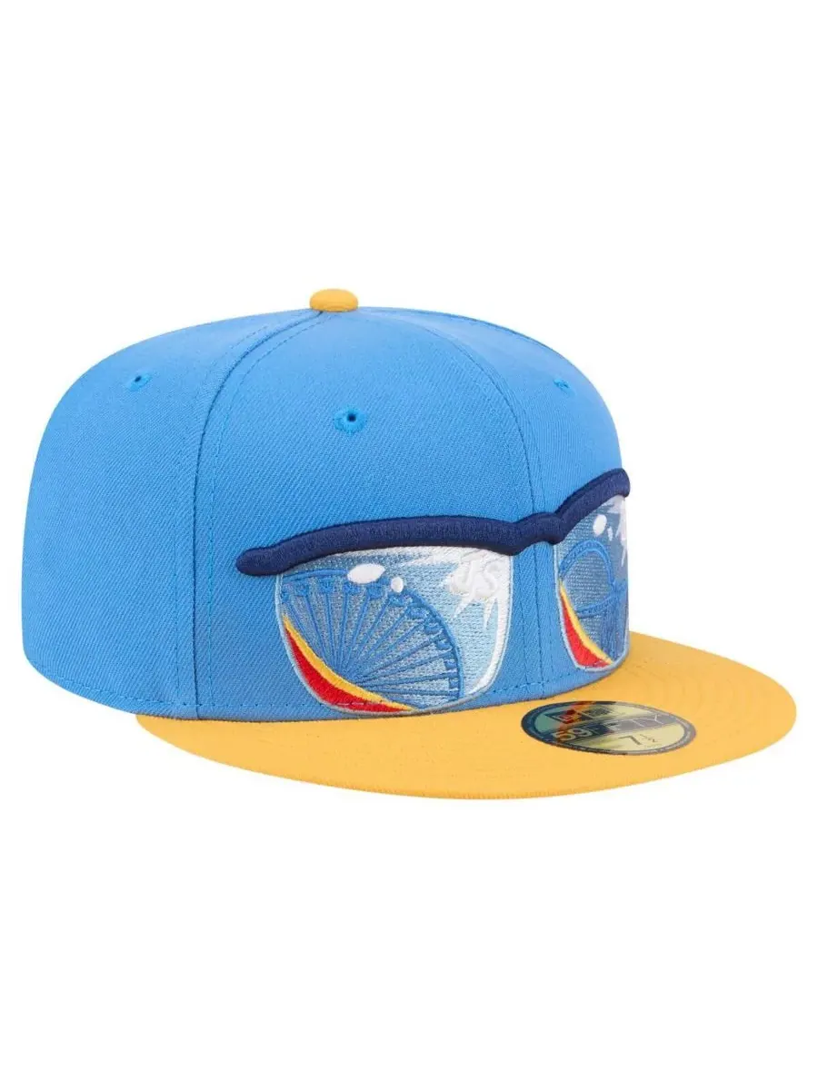 New Era Мужская сине-желтая бейсболка Jersey Shore BlueClaws из аутентичной коллекции 59FIFTY — изображение 3 из 4