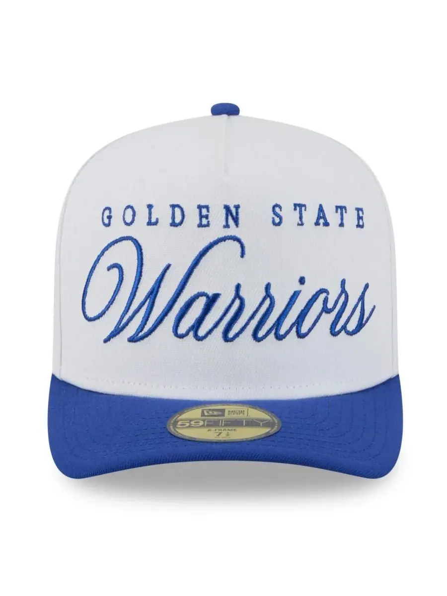 New Era Мужская бело-голубая бейсболка Golden State Warriors 2025 NBA Draft A-Frame 59FIFTY Fitted — изображение 2 из 4