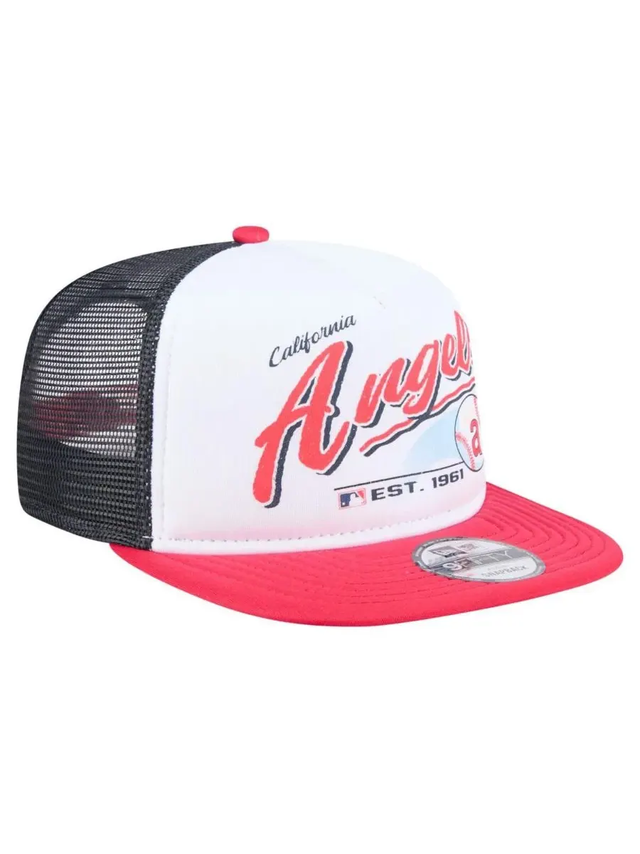 New Era Мужская бело-красная кепка-тракер California Angels в стиле ретро с надписью 9FIFTY — изображение 2 из 5