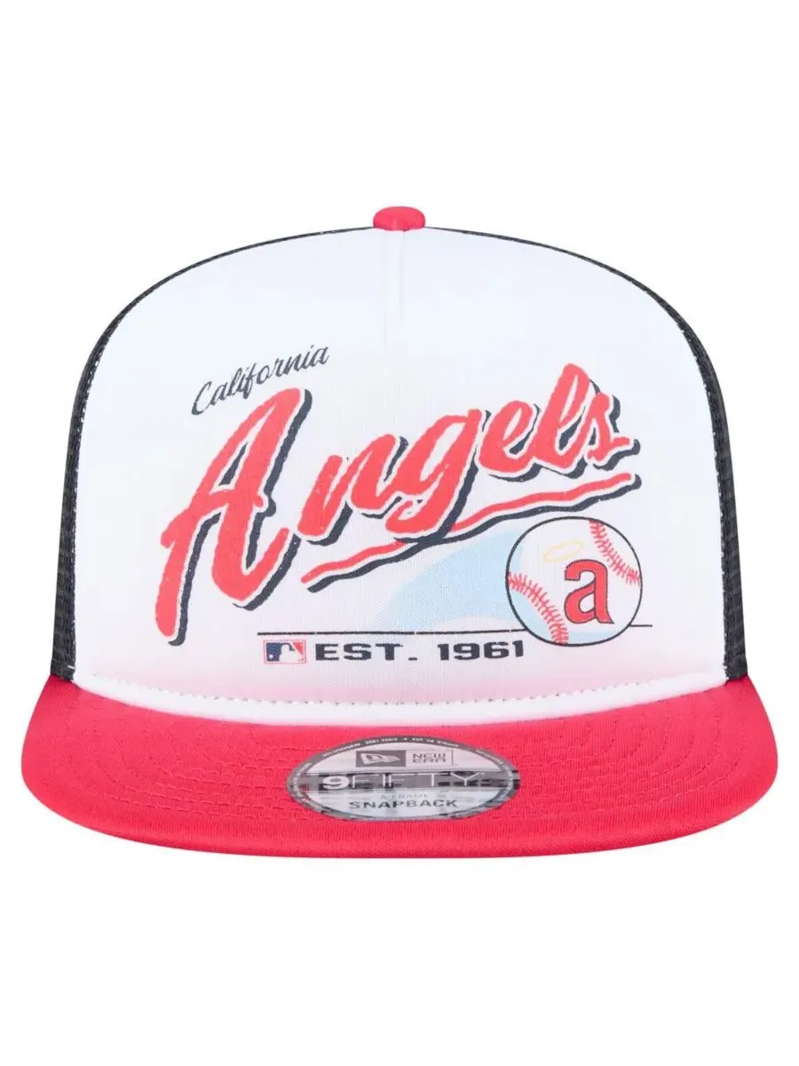 New Era Мужская бело-красная кепка-тракер California Angels в стиле ретро с надписью 9FIFTY — изображение 3 из 5