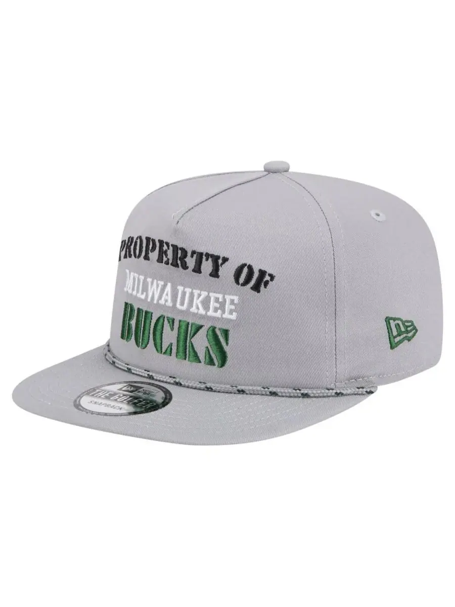 New Era Мужская серая бейсболка Milwaukee Bucks в стиле ретро Property Of Golfer — изображение 3 из 4, серый