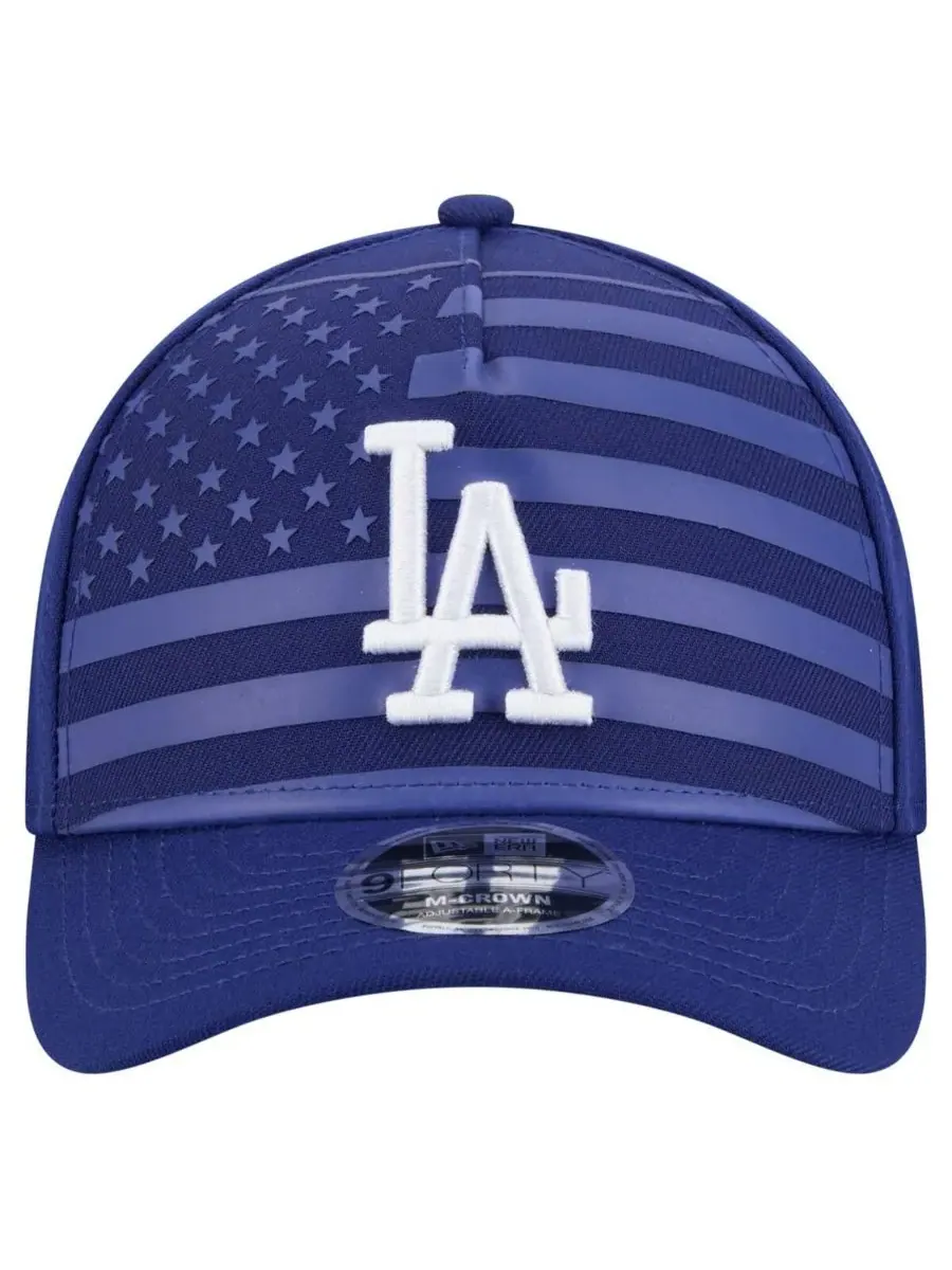 Мужская бейсболка Royal Los Angeles Dodgers с американским флагом, регулируемая, модель 9FORTY — изображение 2 из 5
