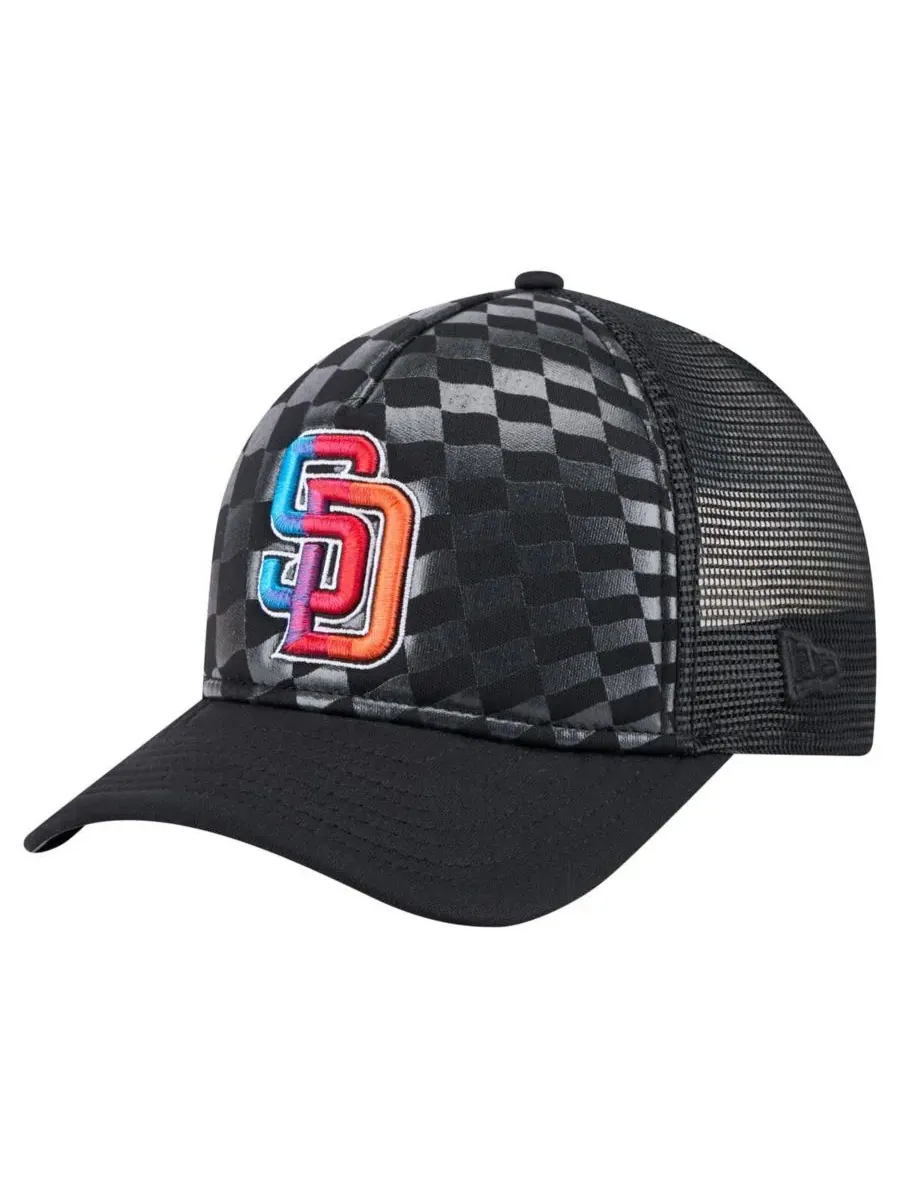 New Era Мужская черная кепка-тракер San Diego Padres Gradient 9FORTY A-Frame M-Crown с регулируемой